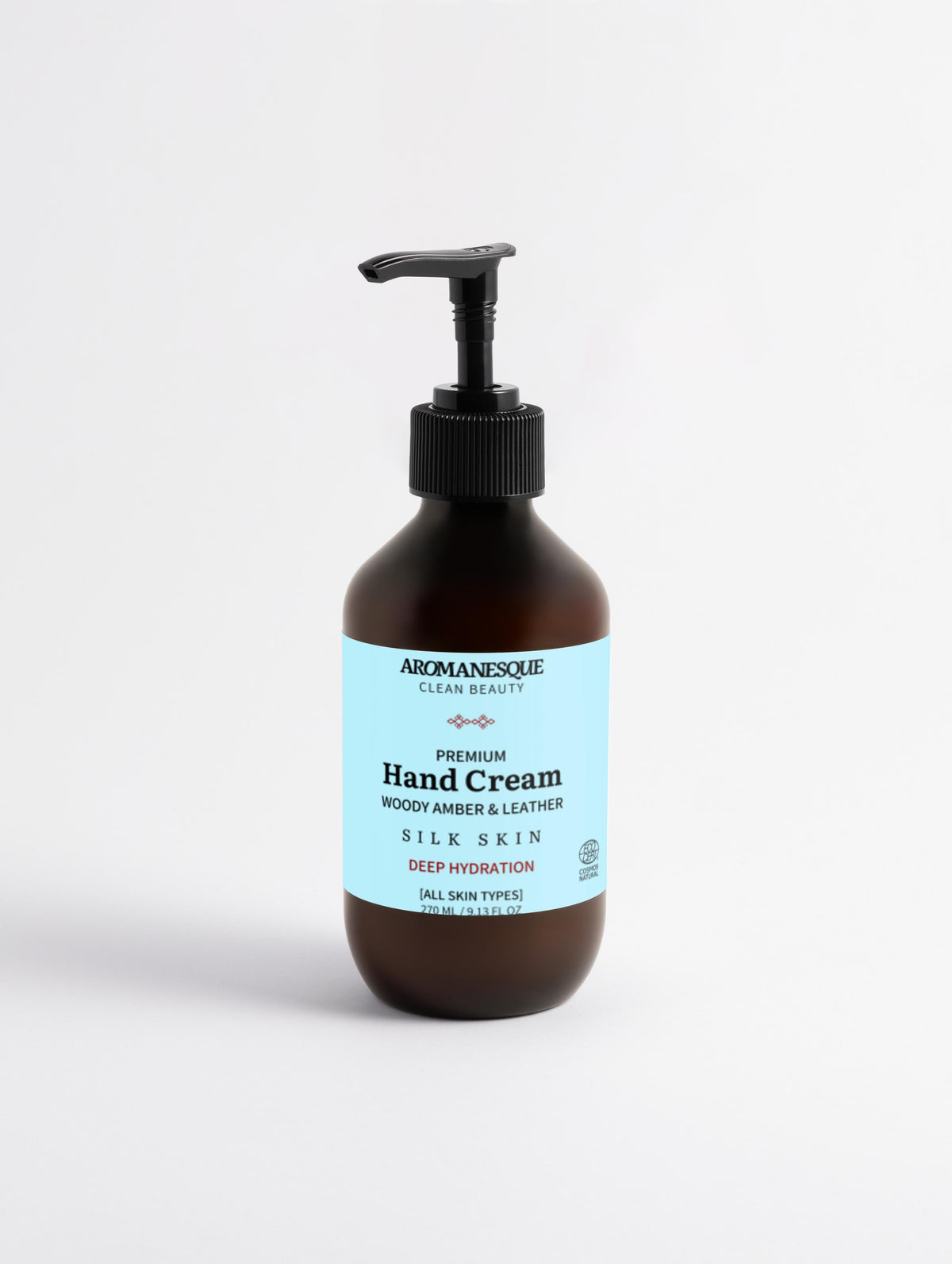 Crema de Manos Premium, Ámbar Maderoso y Cuero