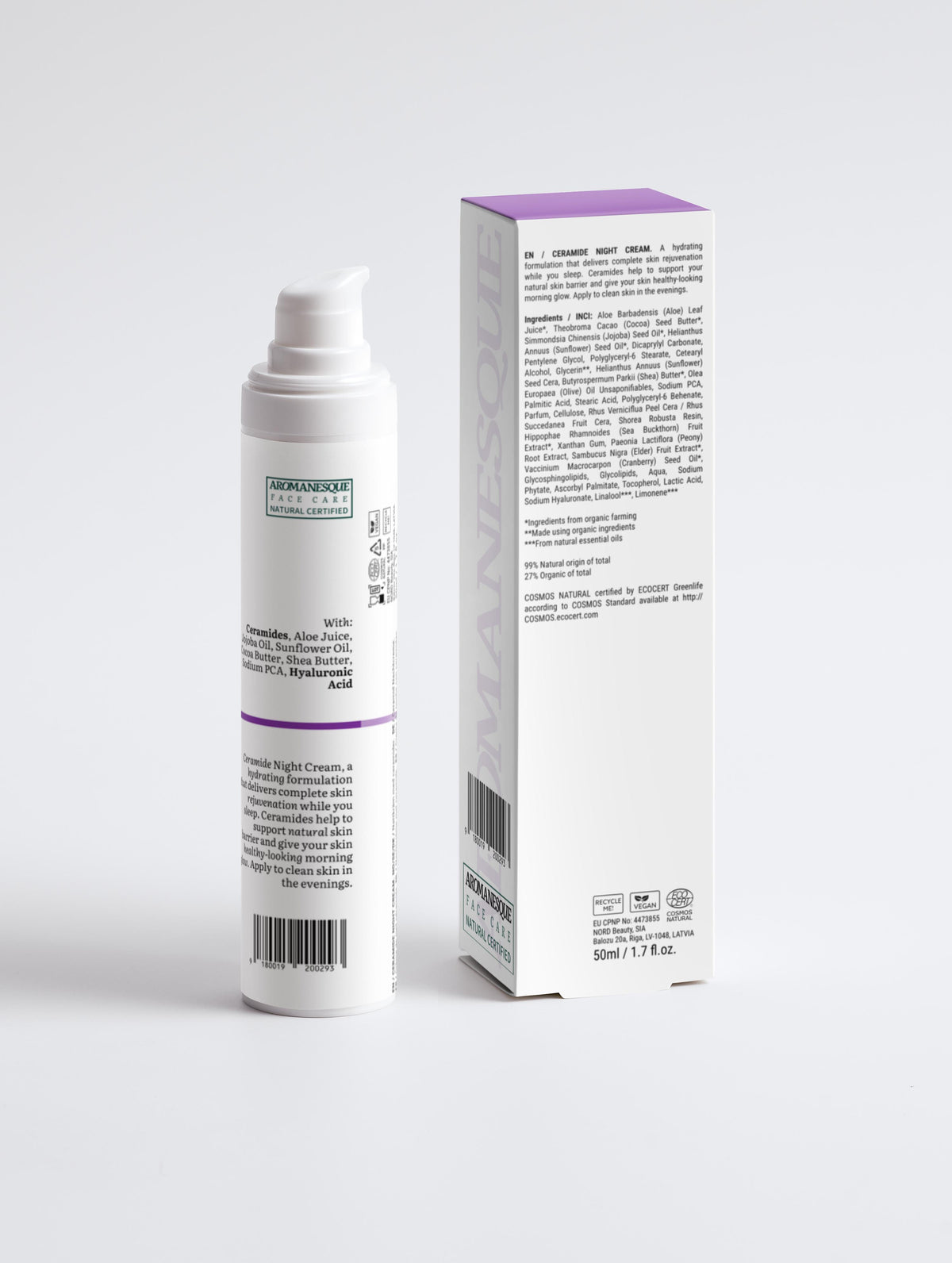 Crème de nuit aux céramides Aromanesque - Hydratation nocturne